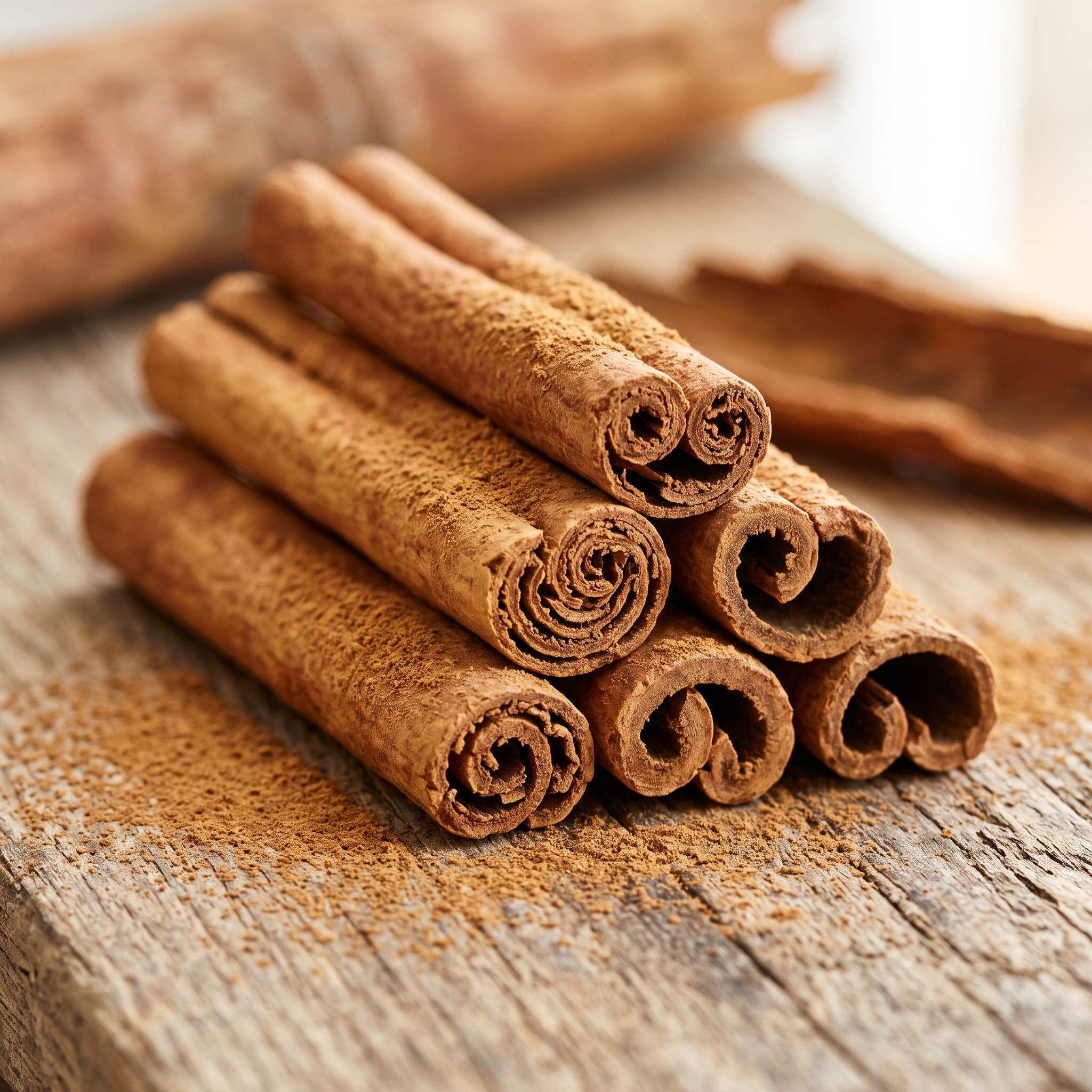 Cinnamon sticks macro